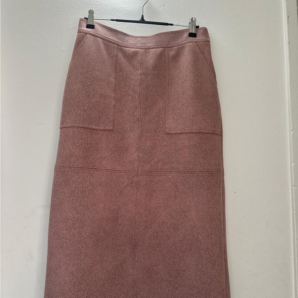 Current Air Dusty Rose Maxi Straight Skirt with Patch Pockets